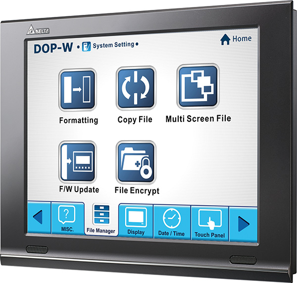 Obr. 1 15 palcový panel DOP-W (systémové menu)