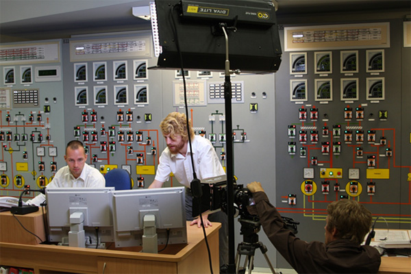 Natáčení v cvičném velíně Jaderné elektrárny Dukovany